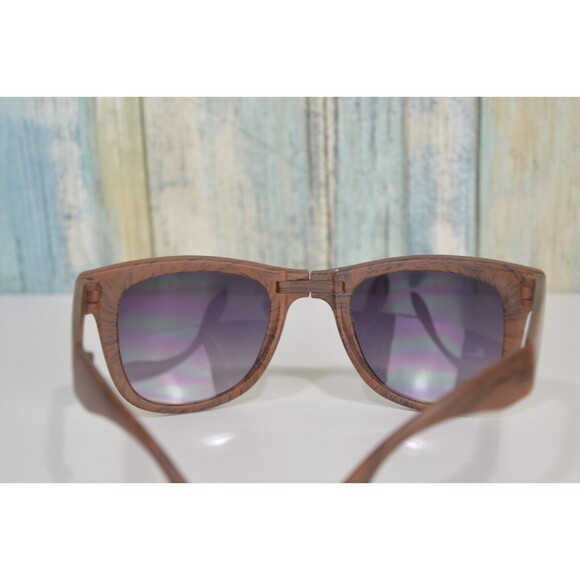 BACARDI Rum Sunglasses Compact Folding Woodgrain Plastic Glasses - Picture 12 of 15